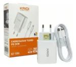 CARREGADOR TURBO USB-C/LIGHTNING KAIDI